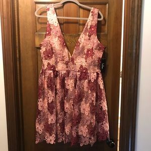 Lulu’s lace backless skater dress